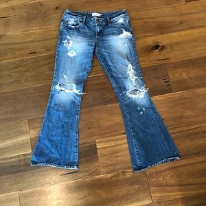 Abercrombie & Fitch Distressed Flare Ripped Jeans